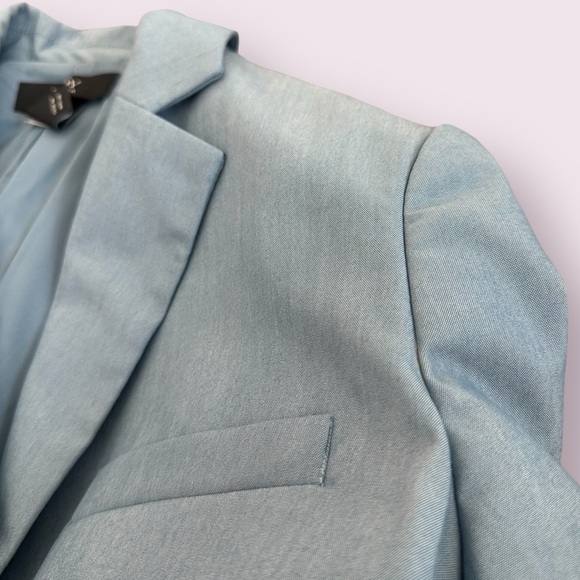 Women’s Body By Victoria Light Blue Blazer Suit Jacket With Shoulder Pads Sz 6 - Picture 8 of 10